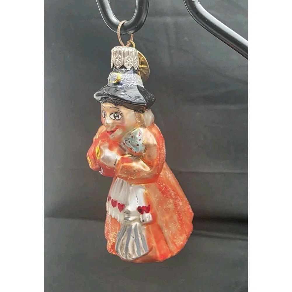 SIGNED 1998 Christopher Radko Agnes & Endora Little Gem Witch Pumpkin Ornament